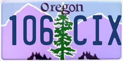 OR license plate 106CIX