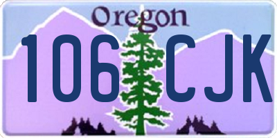 OR license plate 106CJK