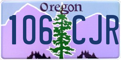 OR license plate 106CJR