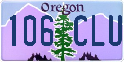 OR license plate 106CLU