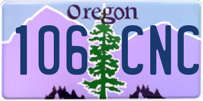 OR license plate 106CNC