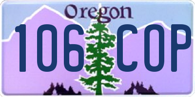 OR license plate 106COP