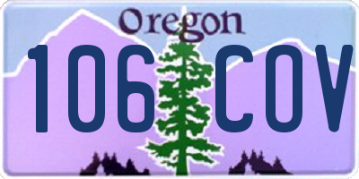 OR license plate 106COV