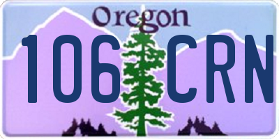 OR license plate 106CRN