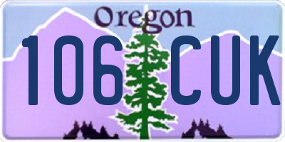 OR license plate 106CUK