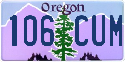 OR license plate 106CUM
