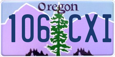 OR license plate 106CXI