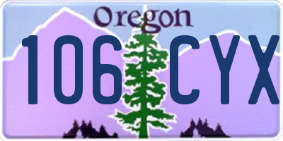 OR license plate 106CYX