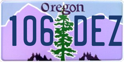OR license plate 106DEZ