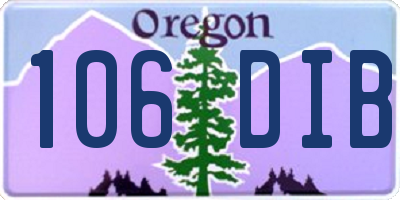 OR license plate 106DIB