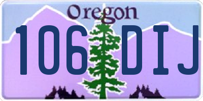 OR license plate 106DIJ