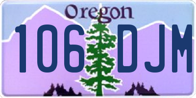 OR license plate 106DJM
