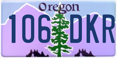 OR license plate 106DKR