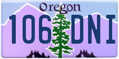 OR license plate 106DNI
