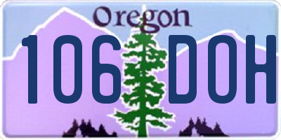 OR license plate 106DOH