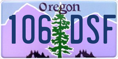 OR license plate 106DSF