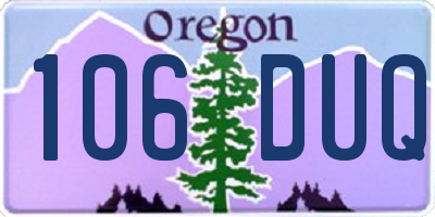 OR license plate 106DUQ
