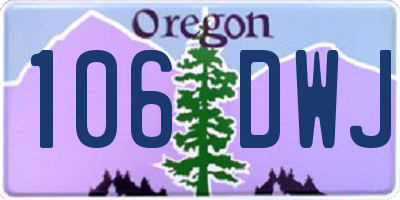 OR license plate 106DWJ