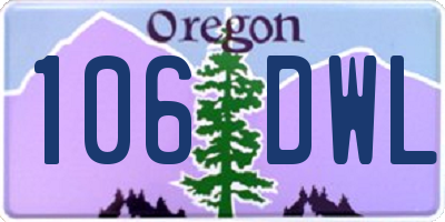 OR license plate 106DWL