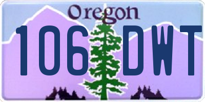 OR license plate 106DWT