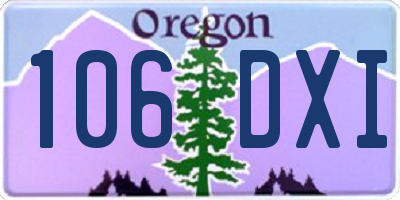 OR license plate 106DXI