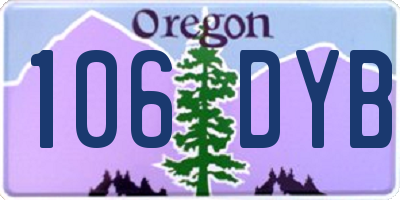 OR license plate 106DYB