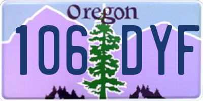 OR license plate 106DYF