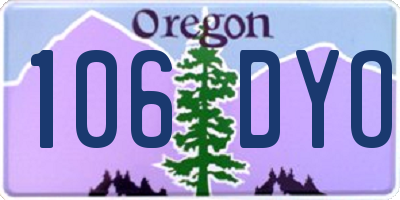 OR license plate 106DYO