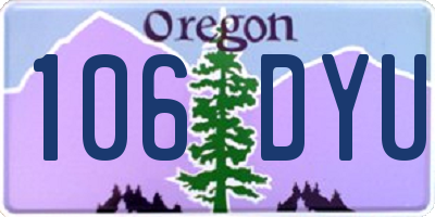 OR license plate 106DYU