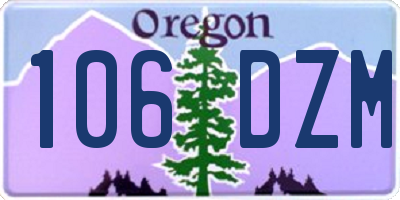 OR license plate 106DZM