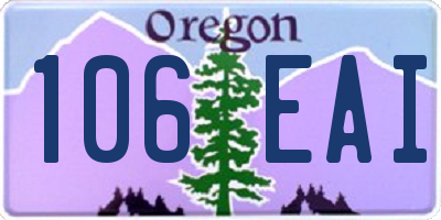 OR license plate 106EAI