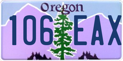 OR license plate 106EAX
