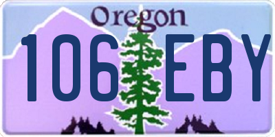 OR license plate 106EBY