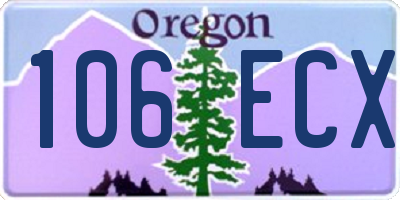 OR license plate 106ECX