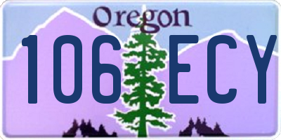 OR license plate 106ECY