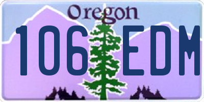 OR license plate 106EDM