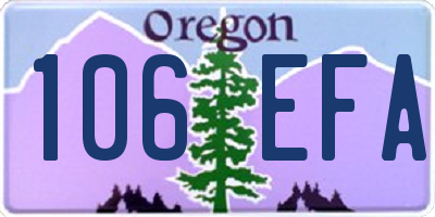 OR license plate 106EFA