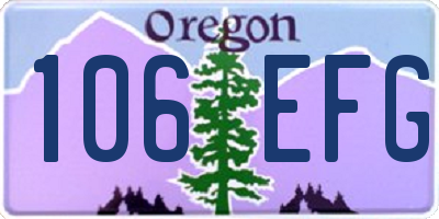 OR license plate 106EFG
