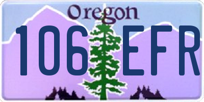 OR license plate 106EFR