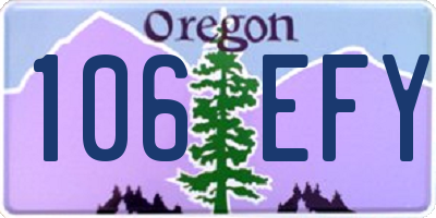 OR license plate 106EFY
