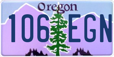 OR license plate 106EGN