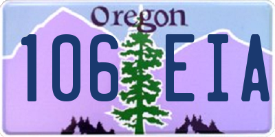 OR license plate 106EIA
