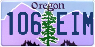 OR license plate 106EIM