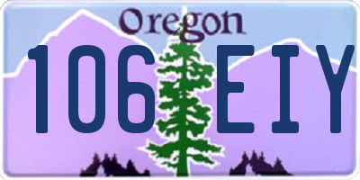 OR license plate 106EIY