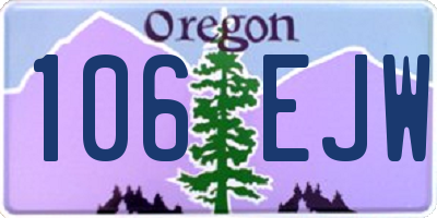 OR license plate 106EJW