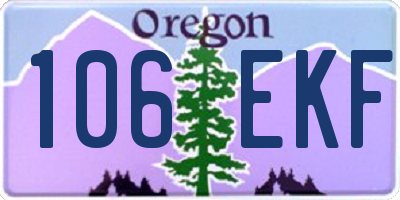 OR license plate 106EKF