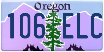 OR license plate 106ELC