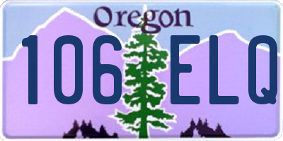 OR license plate 106ELQ