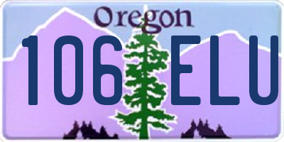 OR license plate 106ELU
