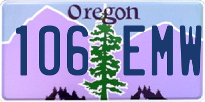 OR license plate 106EMW